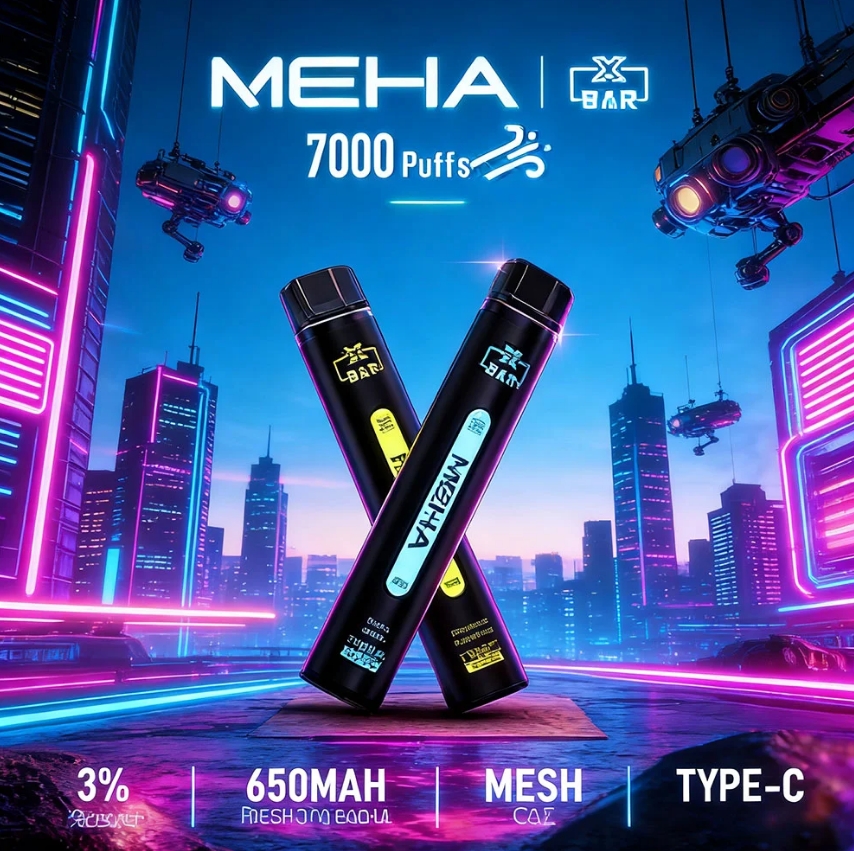 Meha-X-bar 魅嗨 小黑條 7000口 拋棄式 電子煙