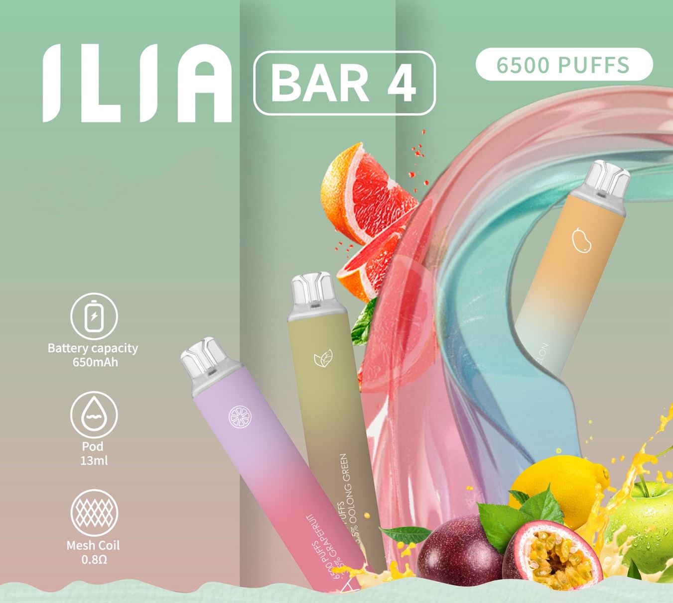 ILIA 哩亞 6500口 拋棄式 電子煙 四代 可充電 